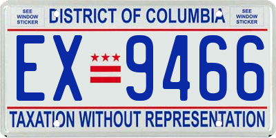 DC license plate EX9466