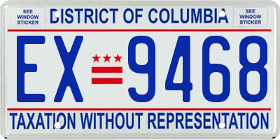 DC license plate EX9468