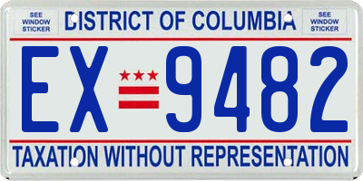 DC license plate EX9482