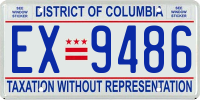 DC license plate EX9486