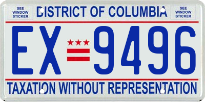 DC license plate EX9496