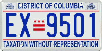 DC license plate EX9501