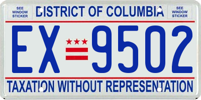 DC license plate EX9502