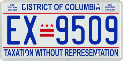 DC license plate EX9509