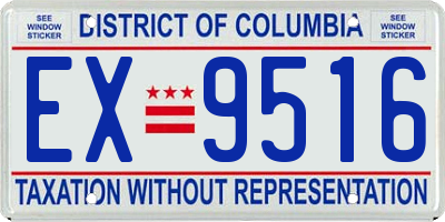 DC license plate EX9516