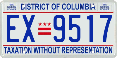DC license plate EX9517