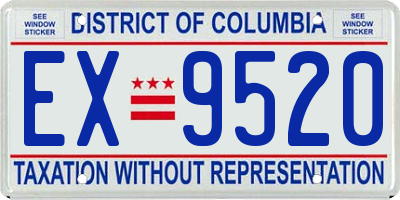 DC license plate EX9520