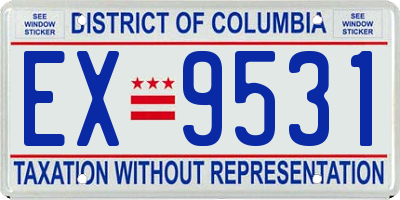 DC license plate EX9531