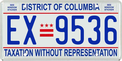 DC license plate EX9536