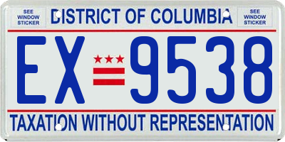 DC license plate EX9538