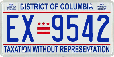 DC license plate EX9542