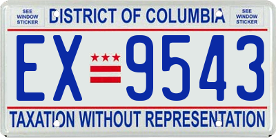DC license plate EX9543