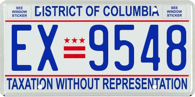 DC license plate EX9548