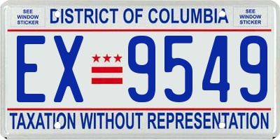 DC license plate EX9549