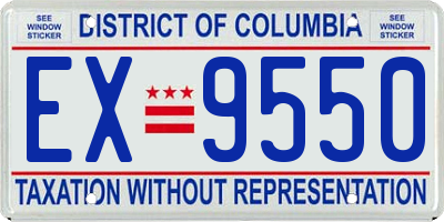 DC license plate EX9550