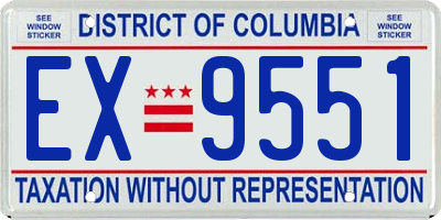 DC license plate EX9551