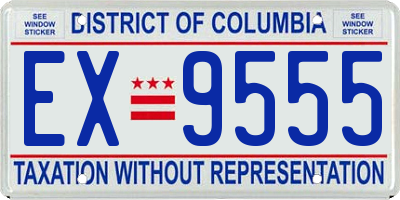 DC license plate EX9555