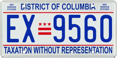 DC license plate EX9560