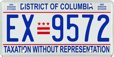 DC license plate EX9572