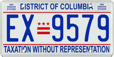 DC license plate EX9579
