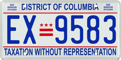 DC license plate EX9583