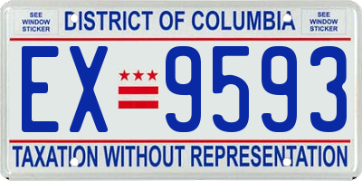 DC license plate EX9593