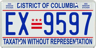 DC license plate EX9597