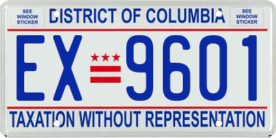 DC license plate EX9601