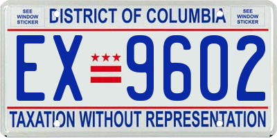 DC license plate EX9602