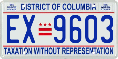 DC license plate EX9603
