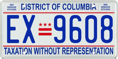 DC license plate EX9608