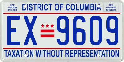 DC license plate EX9609