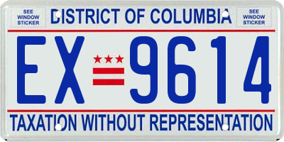 DC license plate EX9614