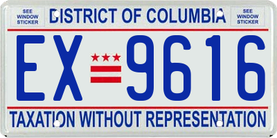 DC license plate EX9616