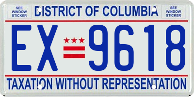 DC license plate EX9618
