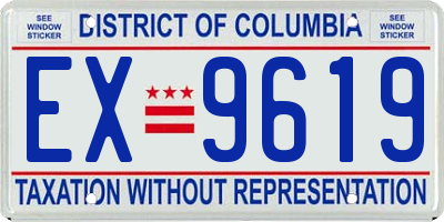 DC license plate EX9619