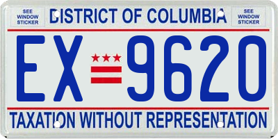 DC license plate EX9620