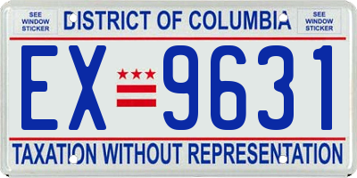 DC license plate EX9631