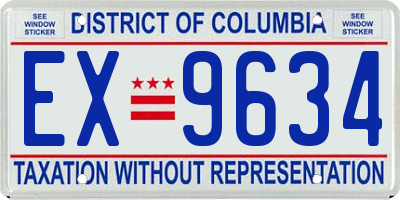 DC license plate EX9634