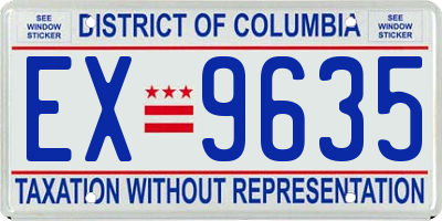 DC license plate EX9635