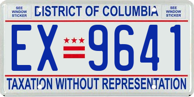 DC license plate EX9641