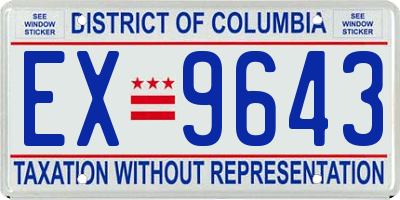 DC license plate EX9643