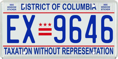 DC license plate EX9646