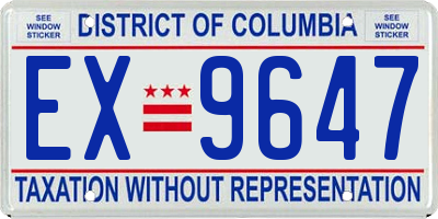 DC license plate EX9647