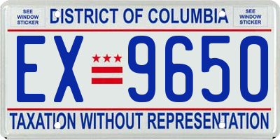 DC license plate EX9650