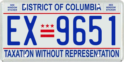 DC license plate EX9651