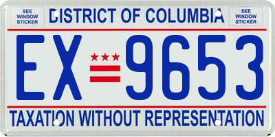 DC license plate EX9653