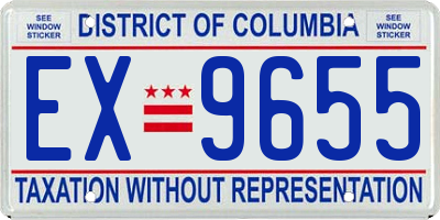 DC license plate EX9655
