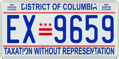 DC license plate EX9659
