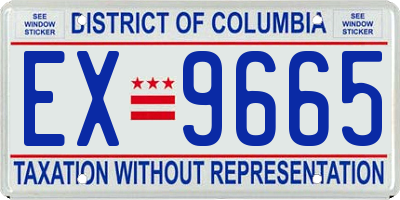DC license plate EX9665